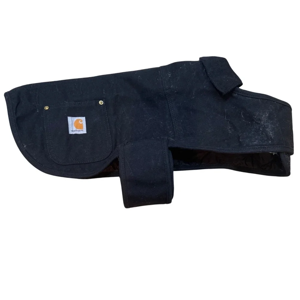 Carhartt Chore Coat Dog Vest Black Cotton Duck Canvas Quilted Lining Medium
